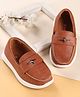 Cute Walk by Babyhug Solid Color Loafers with 3D Applique - Brown