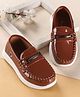 Cute Walk by Babyhug Solid Color Loafers with 3D Applique - Brown