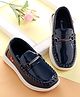 Cute Walk by Babyhug Solid Colour Loafer With 3D Applique - Navy Blue