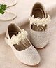 Cute Walk by Babyhug Velcro Closure Ballerina with Corsage Applique & Glitter - Golden