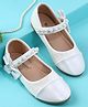 Cute Walk by Babyhug Velcro Closure Ballerina With Pearl Design - White