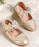 Cute Walk by Babyhug Velcro Closure Ballerina with Bow Applique - Golden