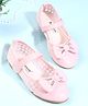 Cute Walk by Babyhug Velcro Closure Ballerina With Bow Applique - Pink