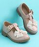Pine Kids Buckle Closure Closed Toe Ballerina with Bow Applique - Pink