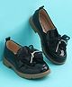 Pine Kids Slip On Closed Toe Ballerina with Bow Applique - Black