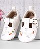 Cute Walk by Babyhug Velcro Closure Booties with Embroidery - White