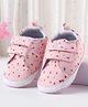 Cute Walk by Babyhug Booties With Velcro Closure & Cherry Print - Pink