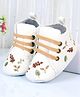 Cute Walk by Babyhug Slip On Booties With Leaf Embroidery - White