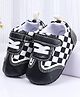 Cute Walk by Babyhug Booties With Velcro Closure &  Checks Print - Black