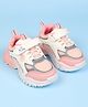 Babyoye Velcro Closure Sneaker Shoes With Floral Embroidery - Pink