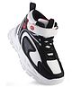 Pine Kids Sneaker Shoes With Velcro Closure & Basket Ball Print - White
