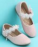Pine Kids Velcro Closure Closed Toe Ballerina with Embroidery - Pink