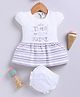 Annie Kids Cotton Knit Cap Sleeves Its Time To Be A Fairy Text Printed Dress With Bloomer - Lavender