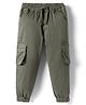 Kookie Kids Twill Woven Full Length Solid Colour Cargo Pant - Green