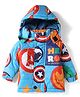 Babyhug Marvel Woven Winter Jacket with Full Sleeves and Hero In Training Print - Blue for 3-6 Months