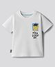 Bonfino 100% Cotton Knit Drop Shoulder Oversized Half Sleeves T- Shirt With Its A Good Day Text Print - White