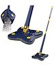 COZY VIBES 360° Rotatable Adjustable Cleaning Mop Upgraded Clover Design With Long Handle, Hand Twist Quick Dry, Multifunctional Microfiber Wet and Dry for Floor Wall - PACK OF 1 - COLOR MAY VARY