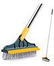 COZY VIBES 2 in 1 Cleaning Scrub Scrape V-Shape Squeegee for Tub and Tile, Triangular Rotating Long Adjustable Handle for Bathroom Kitchen, Garage, Kitchen, Wall and Deck - PACK OF 1 - COLOR MAY VARY