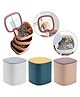COZY VIBES 4-Layer Jewelry Storage Box With Lid And Mirror 360° Rotating Jewellery Stand For Girl Dressing Table Jewelry Storage Box For Rings,Bracelets,Earrings,Lipstick - PACK OF 1 - COLOR MAY VARY