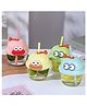COZY VIBES 210ML Portable Cup Cute Doodle Design Direct Drinking Glass Straw Cup for Kids & Office Style Direct Drinkware - PACK OF 1 - COLOR MAY VARY
