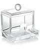 COZY VIBES Cotton-Earbud Holder Storage Box, Cotton Ball Holder, Cotton Swab Storage Dispenser, Cosmetics Makeup Storage Holder Box with Lid - PACK OF 1 - COLOR MAY VARY