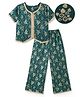 EARTHY TOUCH Single Jersey Knit Half Sleeves Indo western Set with Floral Foil Print -  Green