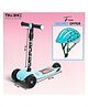 Hoppie Kids 3-Wheel Kick Scooter and Helmet - Blue