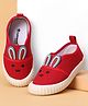 Cute Walk by Babyhug Slip On Casual Shoes With Bunny Face Applique - Red