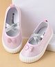 Cute Walk by Babyhug Slip On Casual Shoes with Bow Applique - Glitter Pink