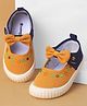Cute Walk by Babyhug Velcro Closure Shoes With Floral Applique - Yellow
