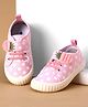 Cute Walk by Babyhug Velcro Closure Casual Shoes With Polka Dot Print - Pink