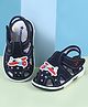 Cute Walk by Babyhug Sandals With Velcro Closure & Aeroplane Applique - Light Blue