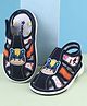Cute Walk by Babyhug Velcro Closure Sandals with Cow Applique - Blue