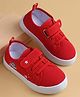 Cute Walk by Babyhug Casual Shoes with Velcro Closure & Space Theme Embroidery - Red