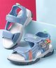 Cute Walk by Babyhug Sandals With Text Design & Velcro Closure - Blue