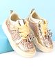 Babyoye Velcro Closure Casual Shoes with Sequin Detailing & Applique - Golden
