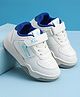 Babyoye Casual Shoes with Velcro Closure Lace Detailing & Brand Name & Logo Print - White & Blue