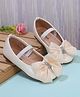 Babyoye Ballerina with Bow Applique - Beige
