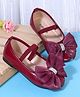 Babyoye Ballerina with Bow Applique - Maroon
