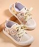 Cute Walk by Babyhug Lace Up Casual Shoes With Sequin Embroidery - Golden