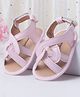 Cute Walk by Babyhug Velcro Closure Striped Booties - Pink