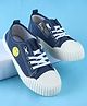 Pine Kids Lace Up Casual Shoes With Smiley Print - Blue