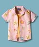 Dapper Dudes Half Sleeves Animals Printed Shirt With Attached Tee - Pink