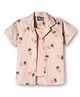 Dapper Dudes Half Sleeves Pineapple Printed Shirt With Attached Tee - Fawn