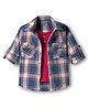 Dapper Dudes Full Sleeves Plaid Checked Shirt With Attached Tee - Maroon