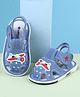 Cute Walk by Babyhug Sandals With Velcro Closure & Aeroplane Applique - Light Blue