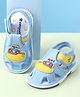 Cute Walk by Babyhug Velcro Closure Sandals with Ship Applique - Light Blue