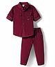 RUFF 100% Cotton Corduroy Woven Full Sleeves Shirt & Pant Set -  Maroon