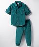 RUFF 100% Cotton Corduroy Woven Full Sleeves Shirt & Pant Set -  Teal Blue