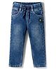 Ruff Cotton Denim Full Length Washed Jeans - Navy Blue